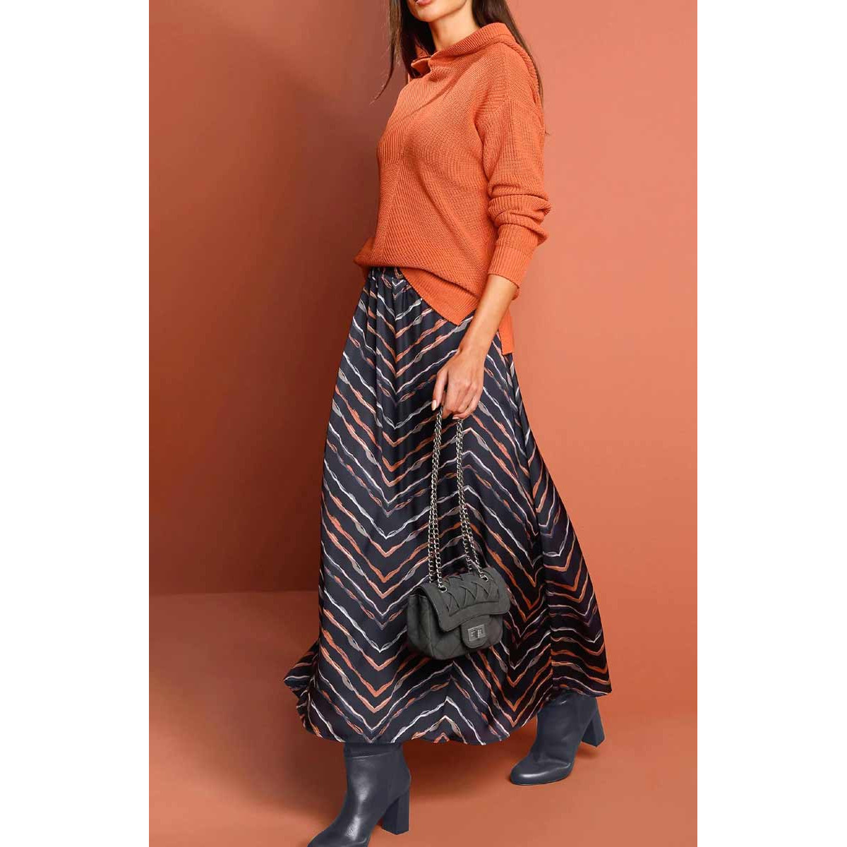 Designer-Grobstrickpullover mandarine