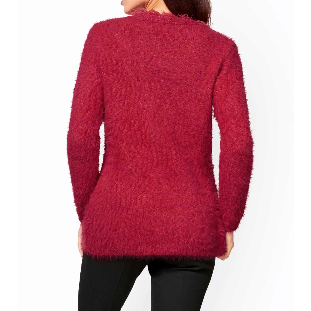 Designer-Kuschel-Strickjacke rot