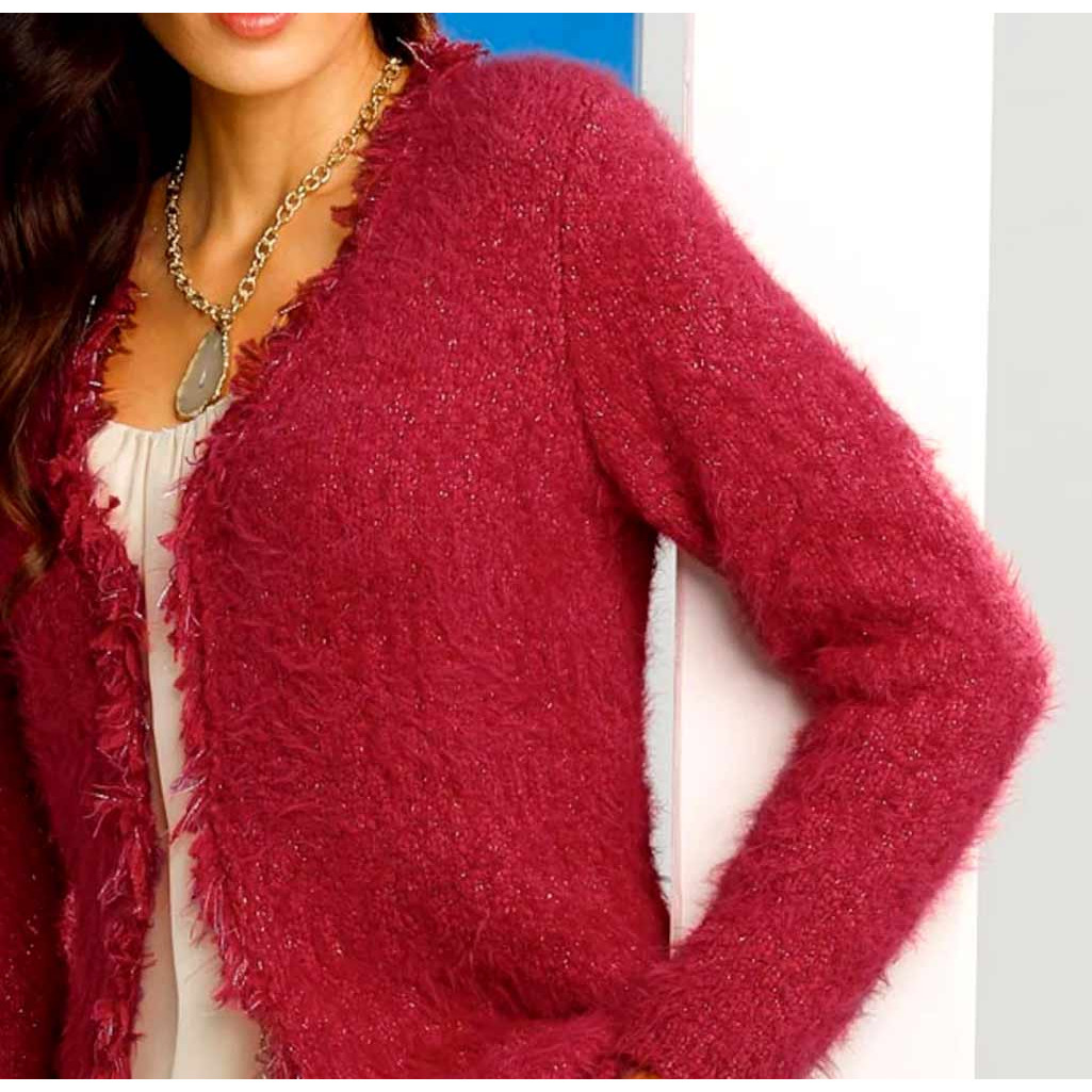 Designer-Kuschel-Strickjacke rot