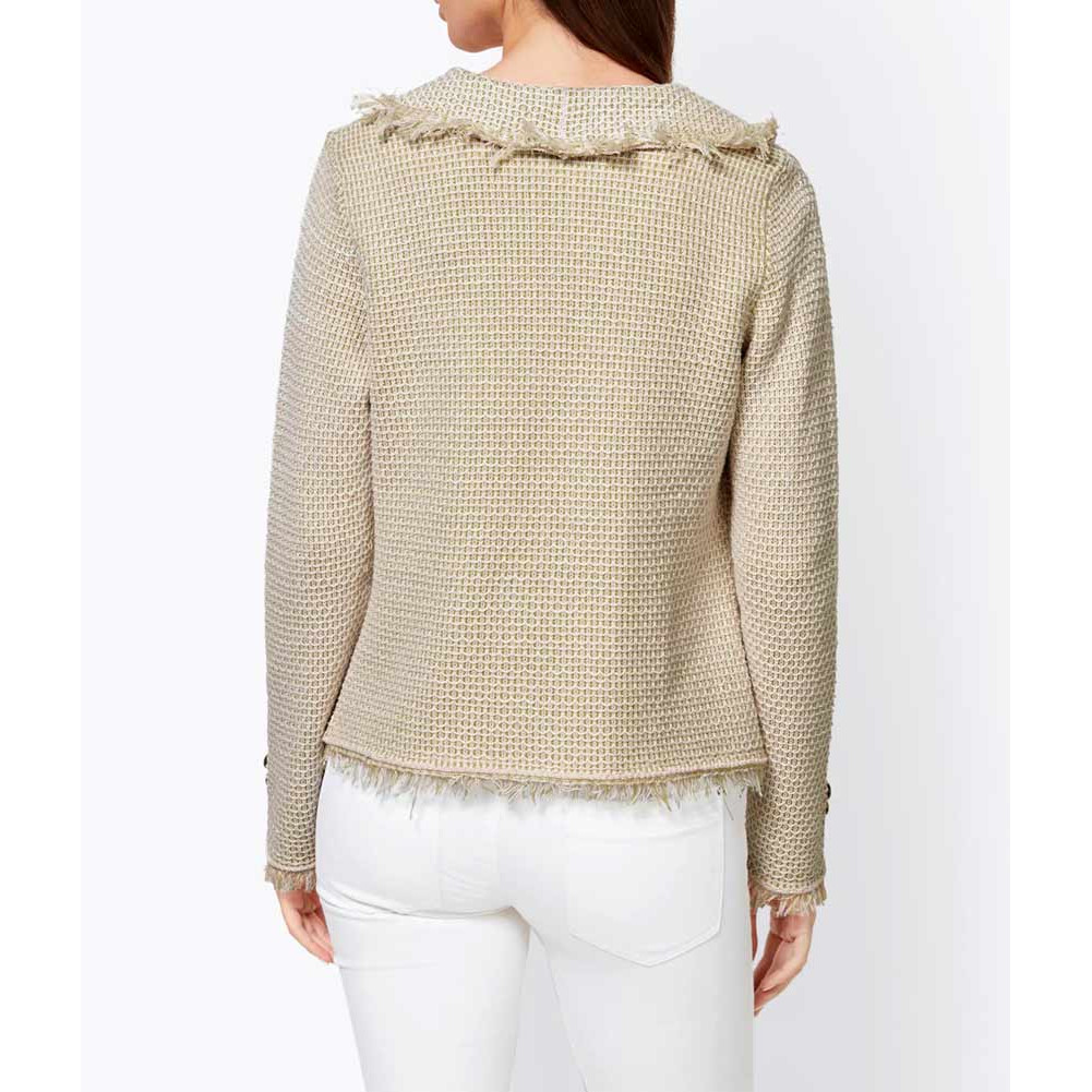Designer-Strickjacke lindgrün-rosé