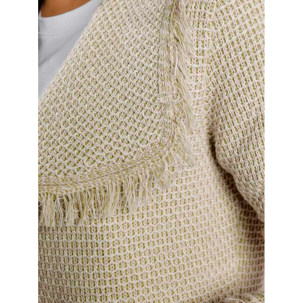 Designer-Strickjacke lindgrün-rosé