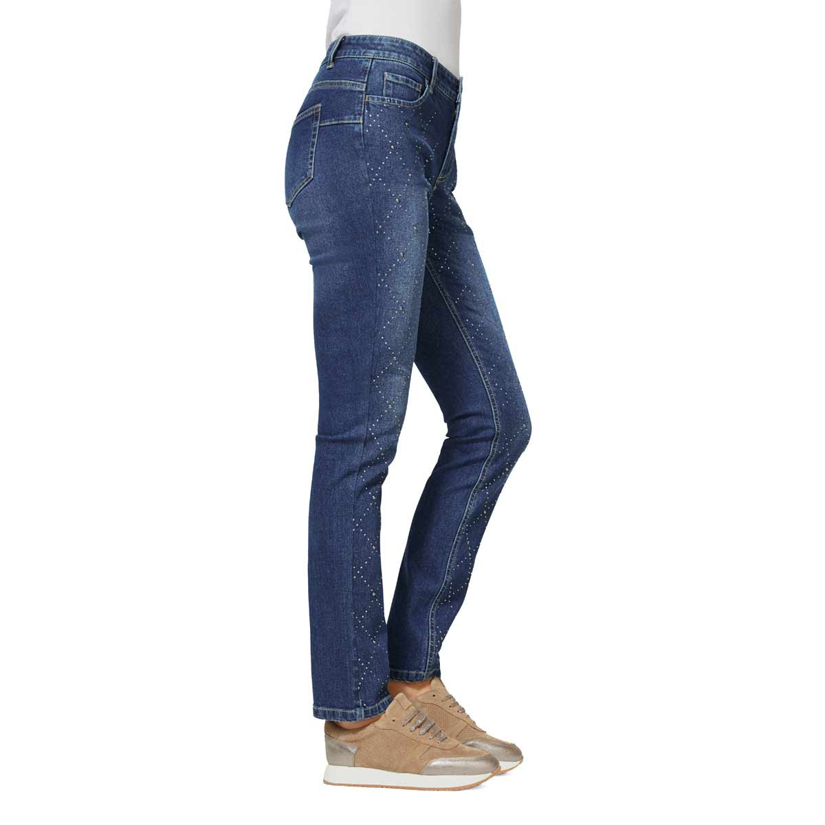 Designer-Jeans m.Schmucksteinchen blue