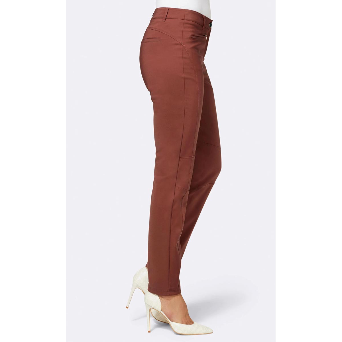 Designer-Stretchhose rotbraun