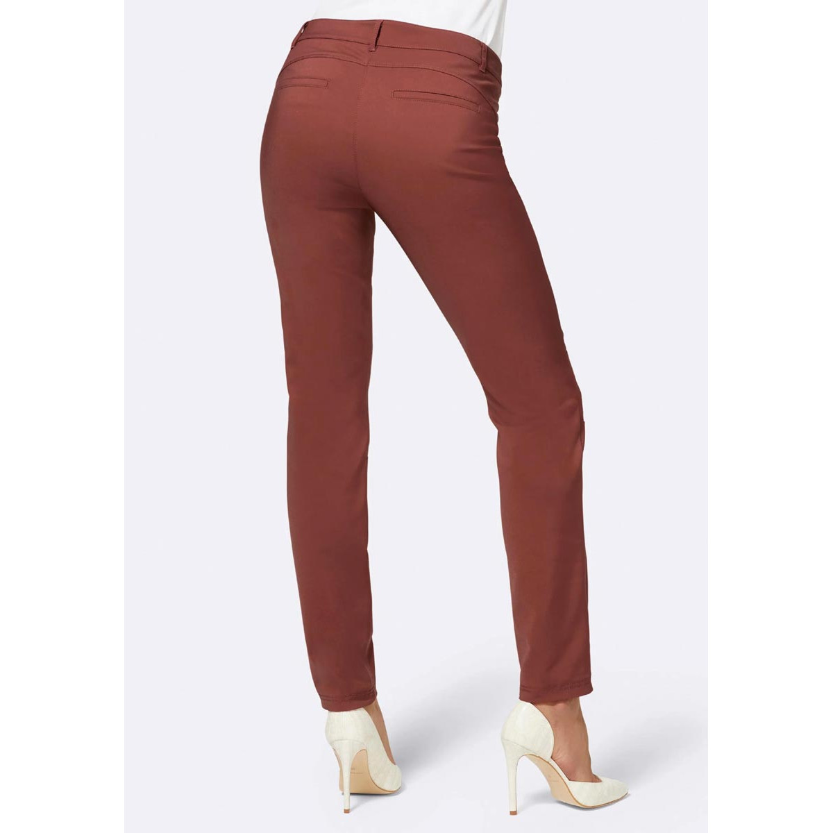 Designer-Stretchhose rotbraun