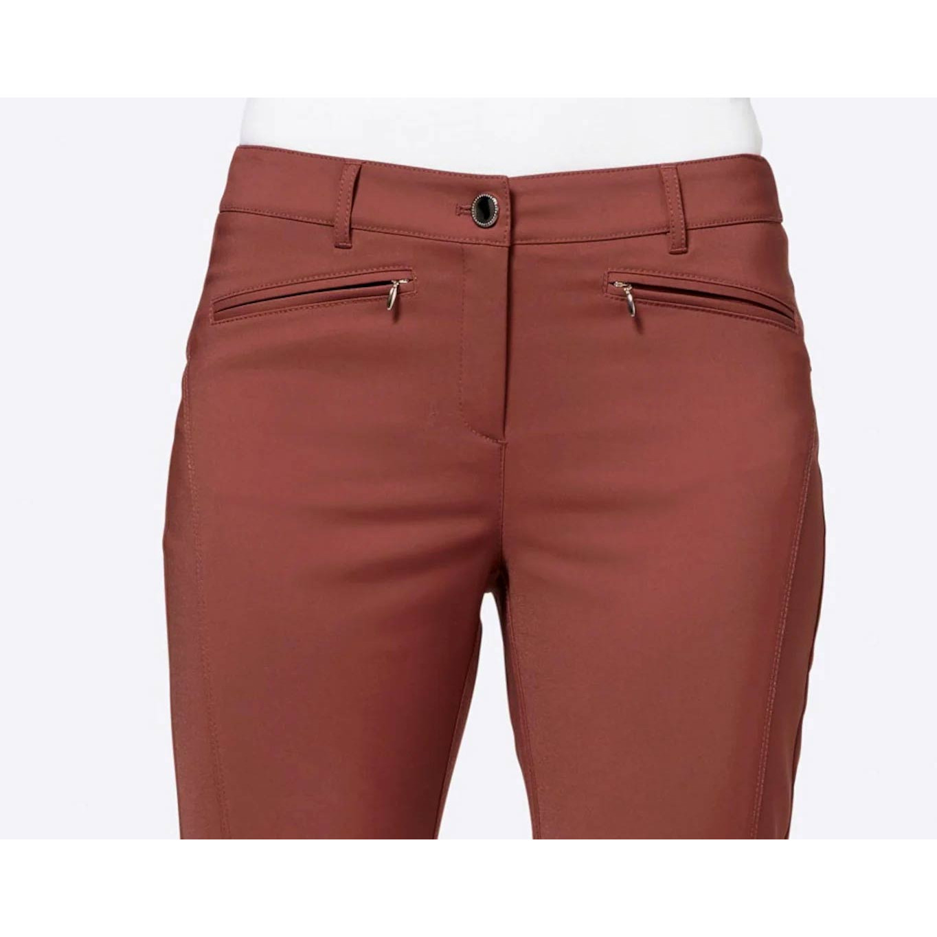 Designer-Stretchhose rotbraun