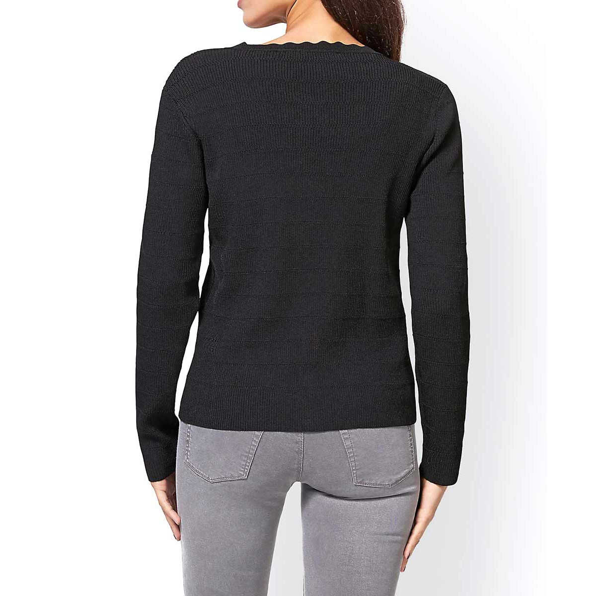 Designer-Rippenstrickjacke schwarz