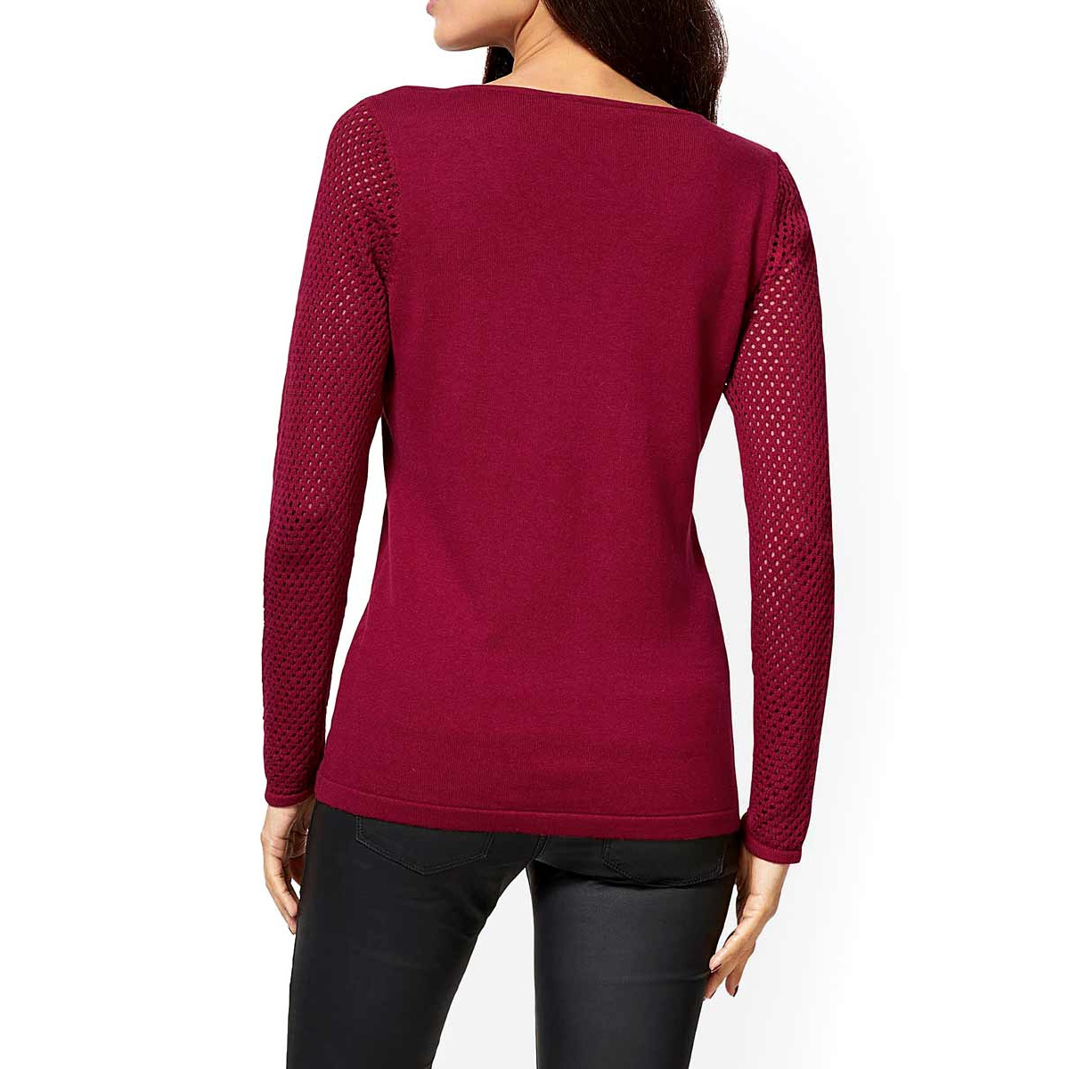 Designer-Pullover m. Strass kirsche