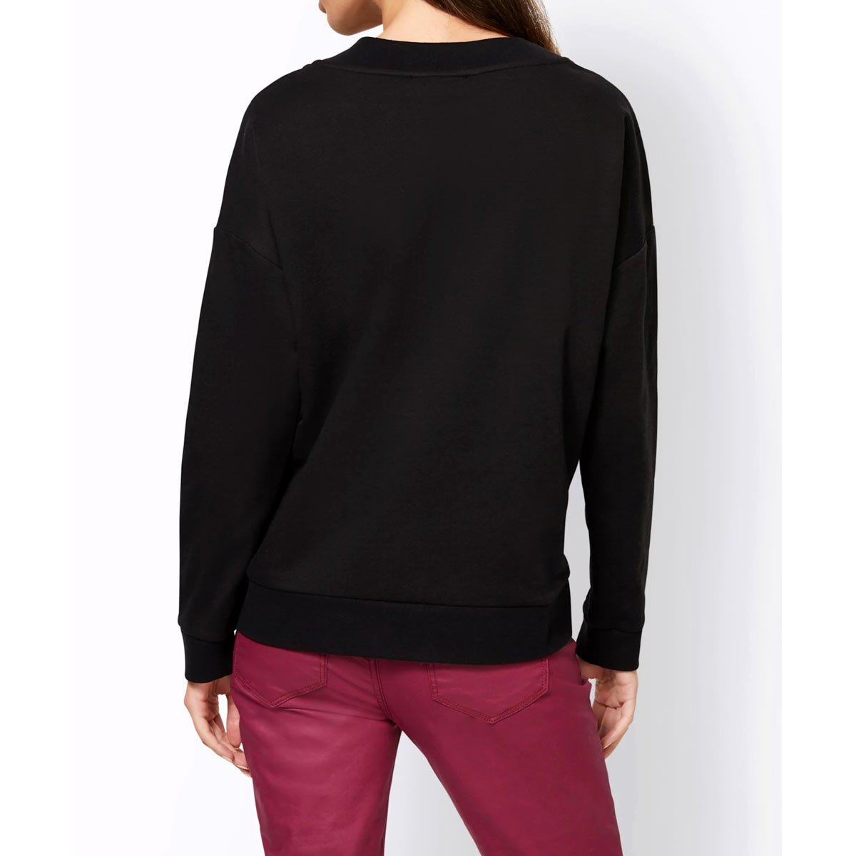 Designer-Sweatshirt m. Buchstaben schwarz