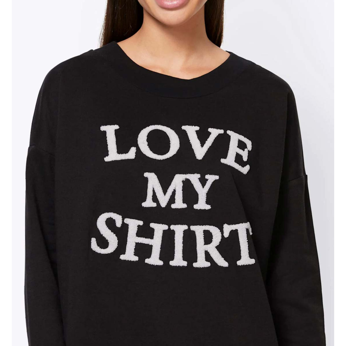 Designer-Sweatshirt m. Buchstaben schwarz