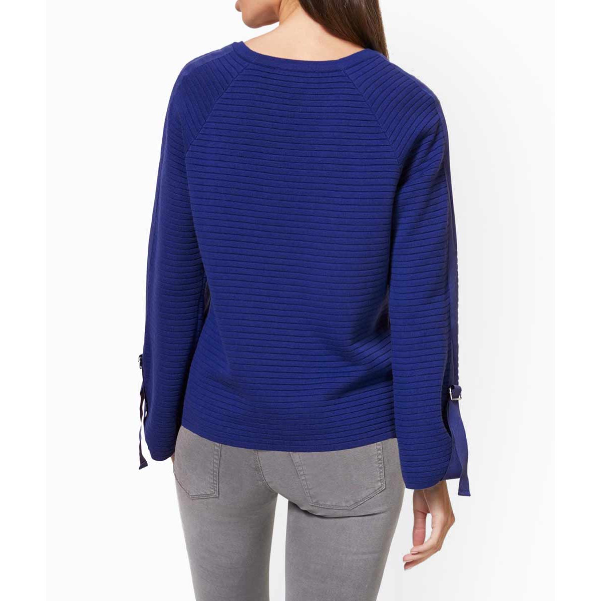 Designer-Rippenstrickpullover royalblau