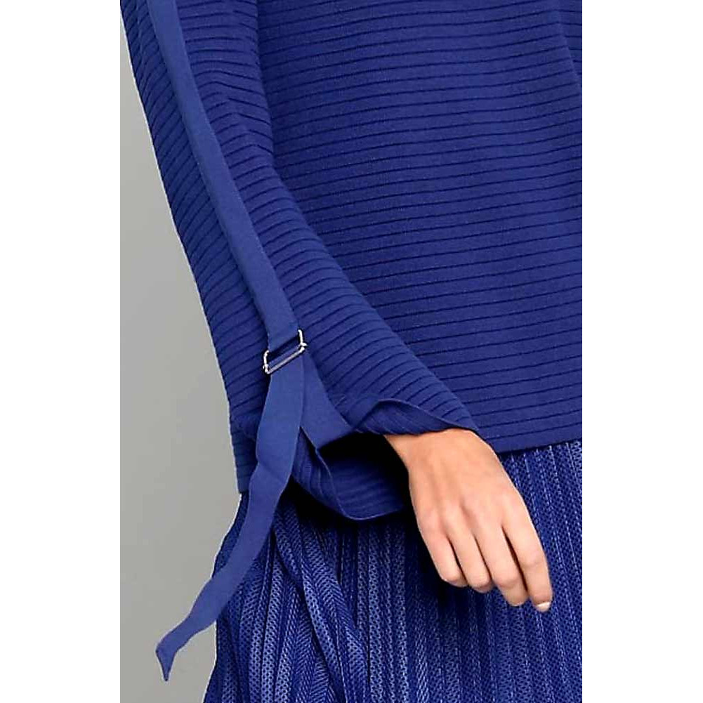 Designer-Rippenstrickpullover royalblau
