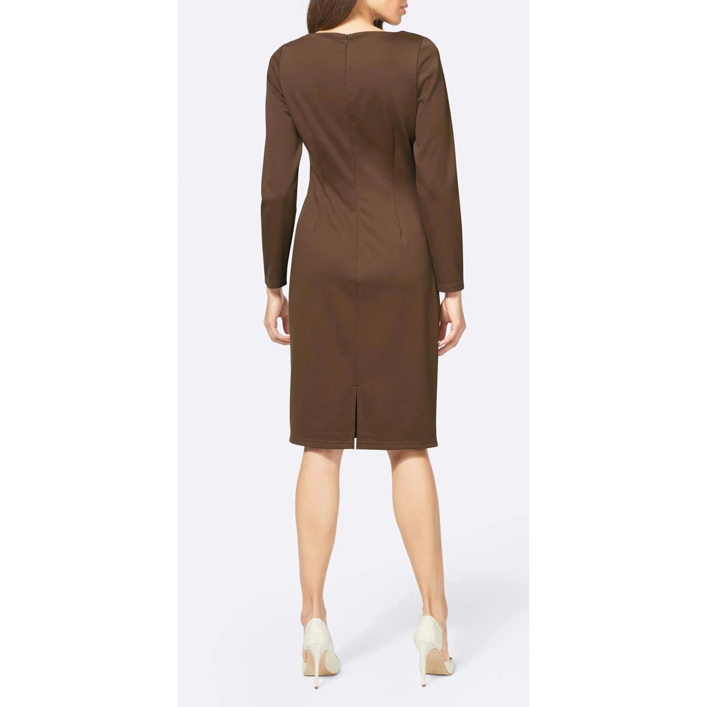 Designer-Jerseykleid m. Strass schoko