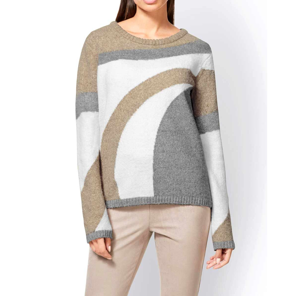Designer-Kuschel-Pullover sesam-grau
