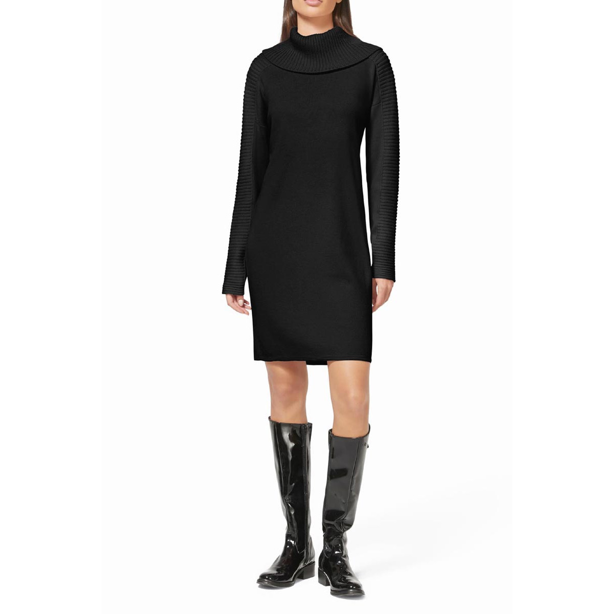 Designer-Strickkleid schwarz