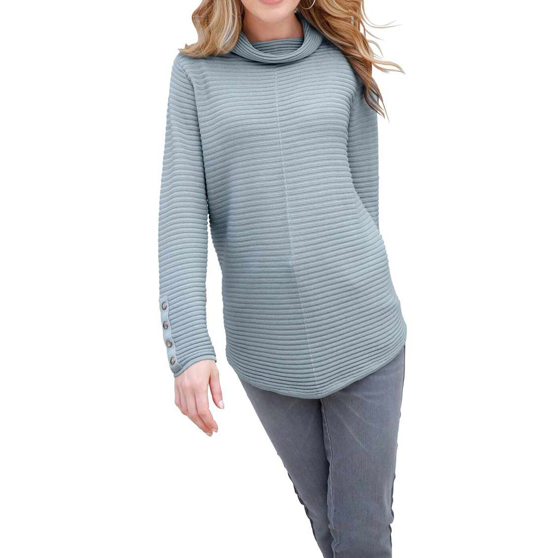 Rippenstrickpullover grau