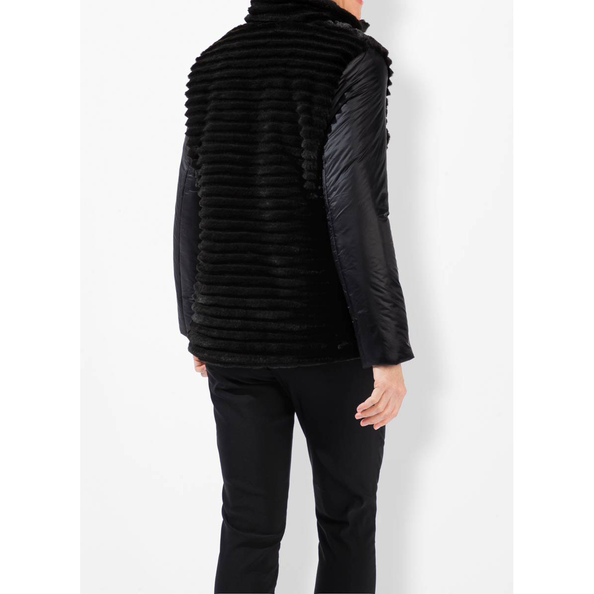 Jacke m. Webpelz schwarz