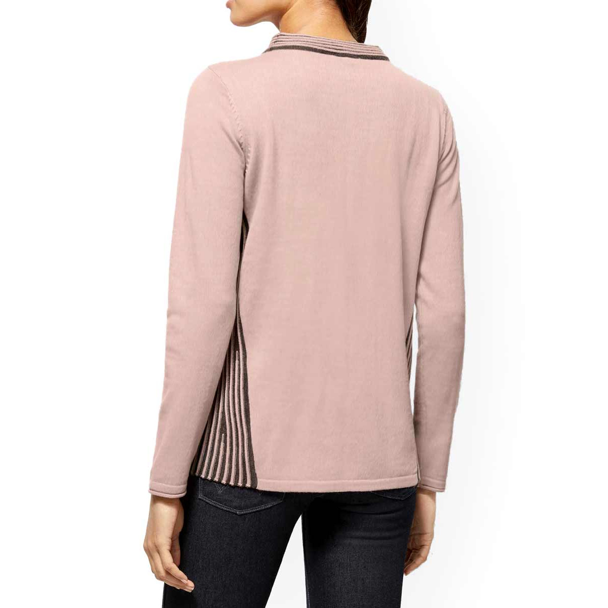 Woll-Pullover rosé-grau