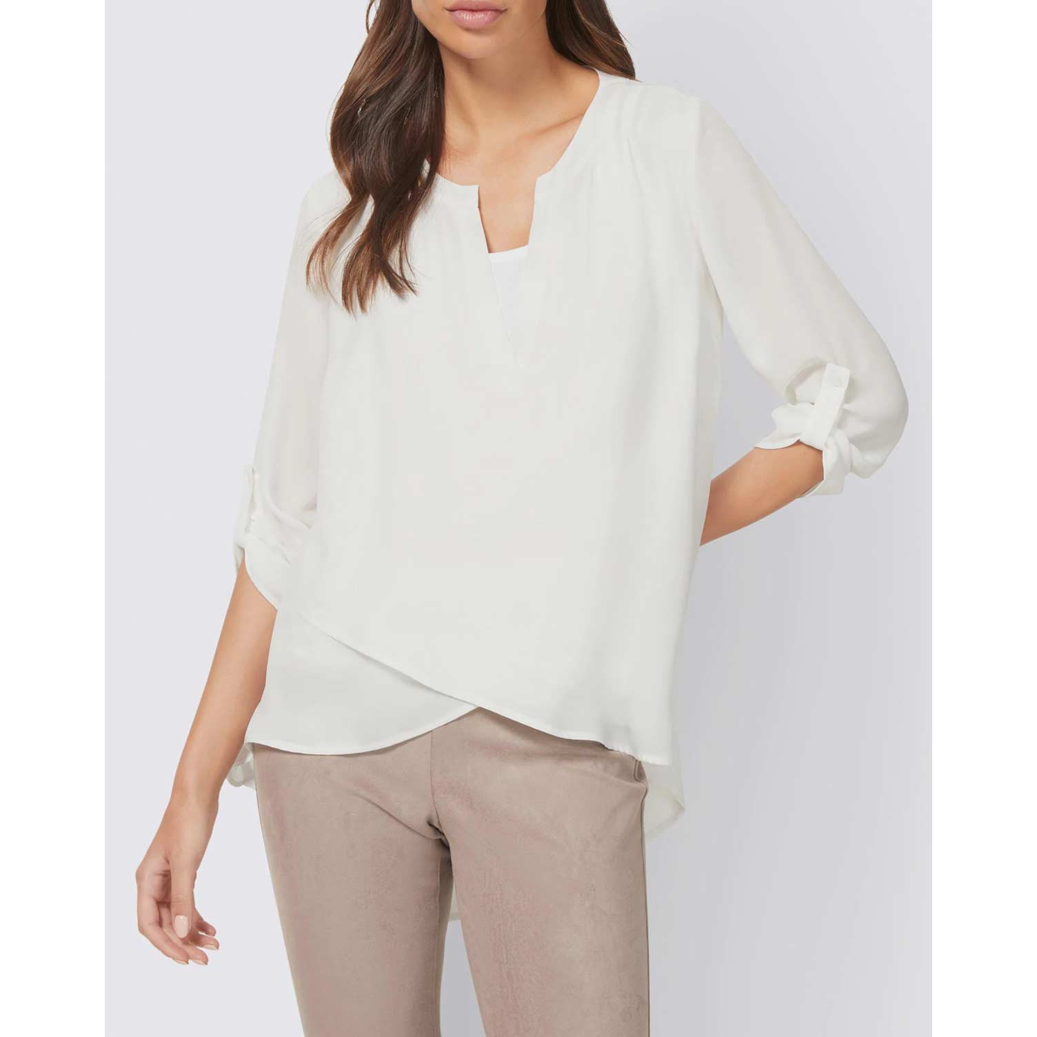 Designer-Longbluse weiß