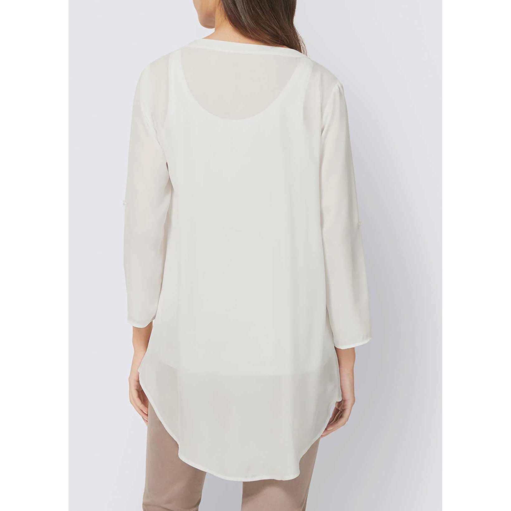 Designer-Longbluse weiß