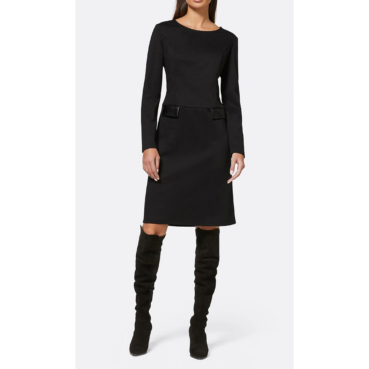 Designer-Jerseykleid schwarz