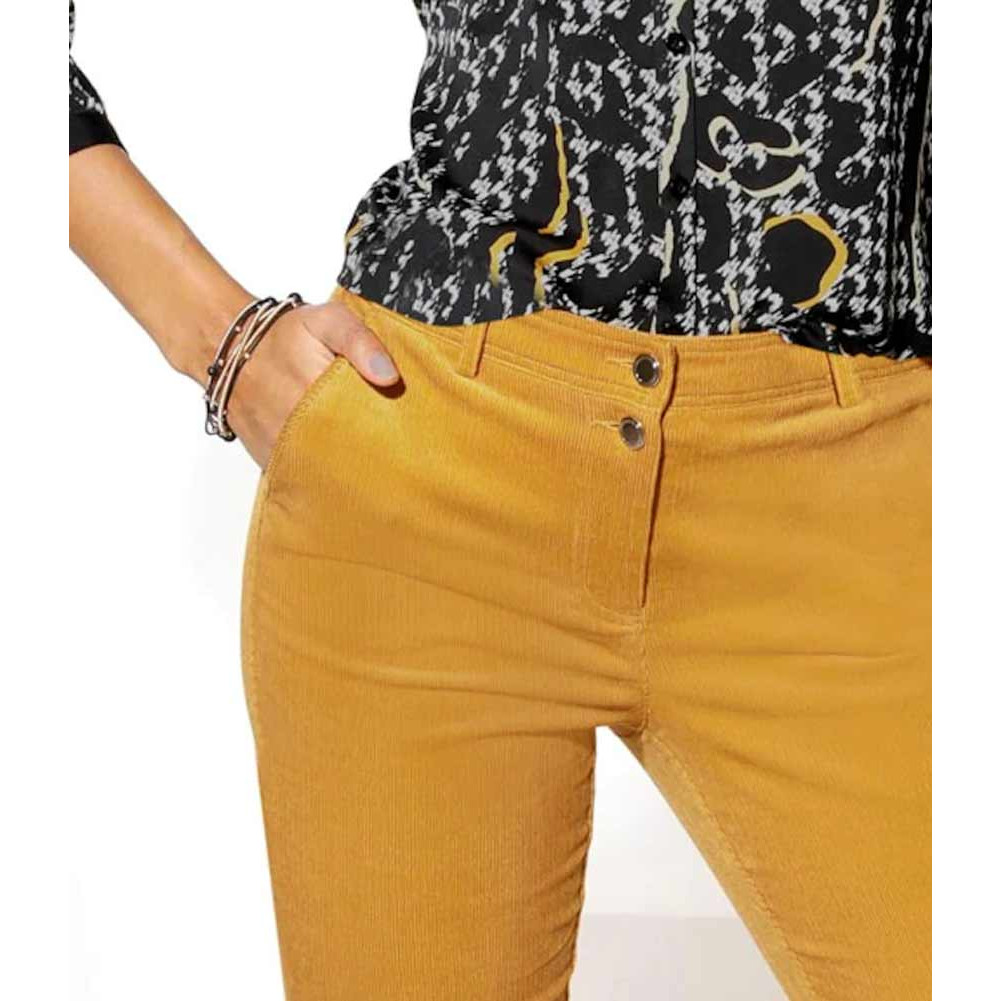 Cord-Stretchhose ocker