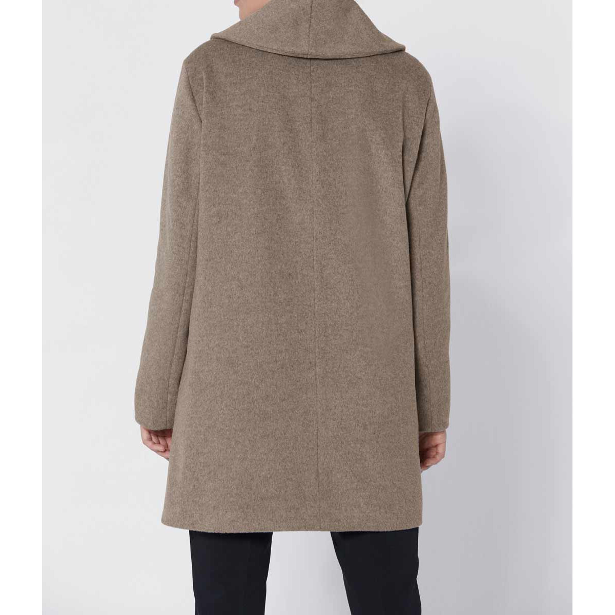 Luxus-Wollflausch-Longjacke taupe