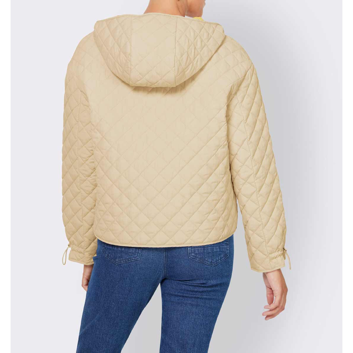 Übergang-Steppjacke m.Kapuze sand-zitrone