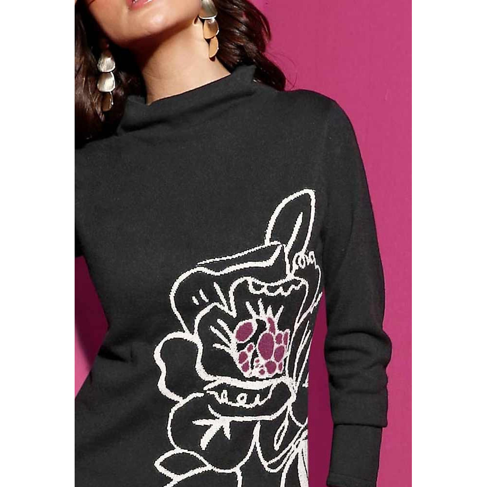 Wollpullover schwarz-gemustert