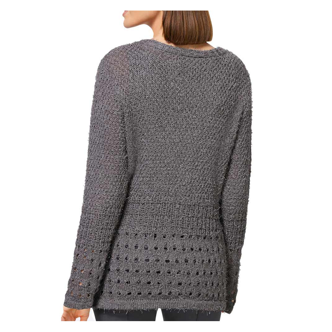 Pullover m. Flauschgarn grau