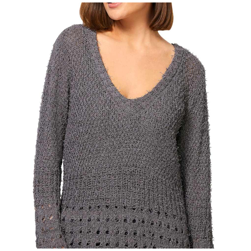 Pullover m. Flauschgarn grau