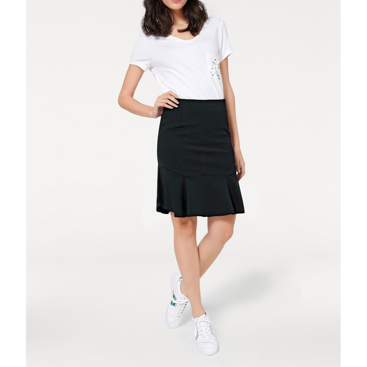 Designer-Volantrock schwarz