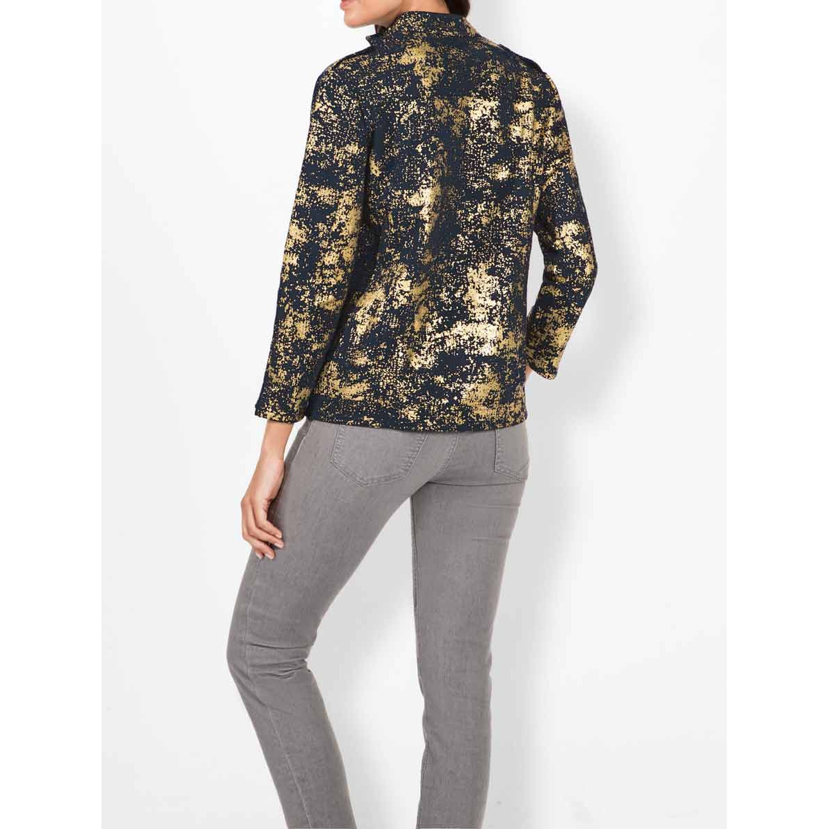 Sweatjacke marine-goldfarben