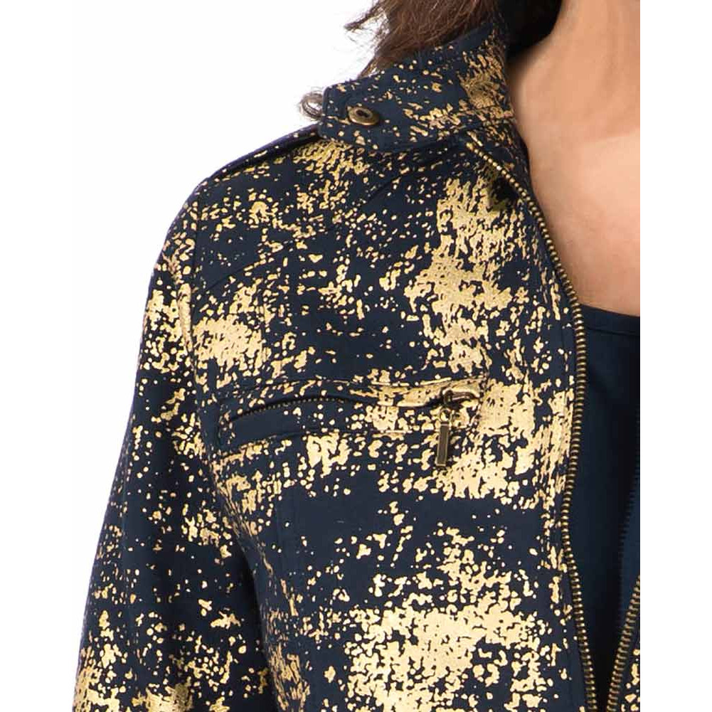 Sweatjacke marine-goldfarben