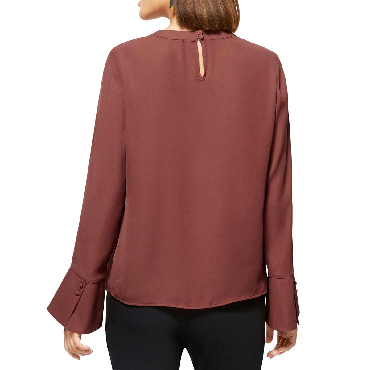 Bluse m. Cut-Out rotbraun