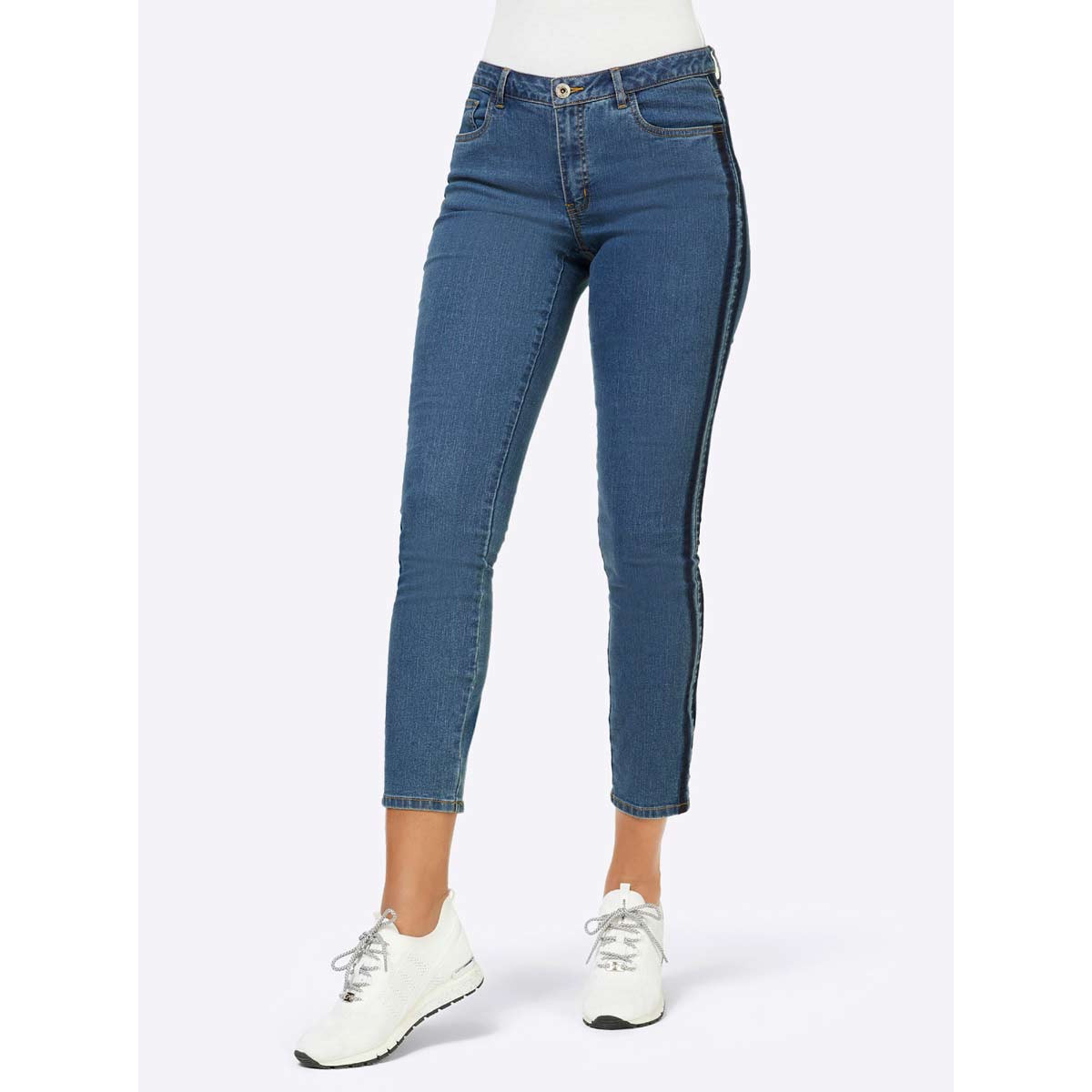 5-Pocket-Stretchjeans blue-stone-washed