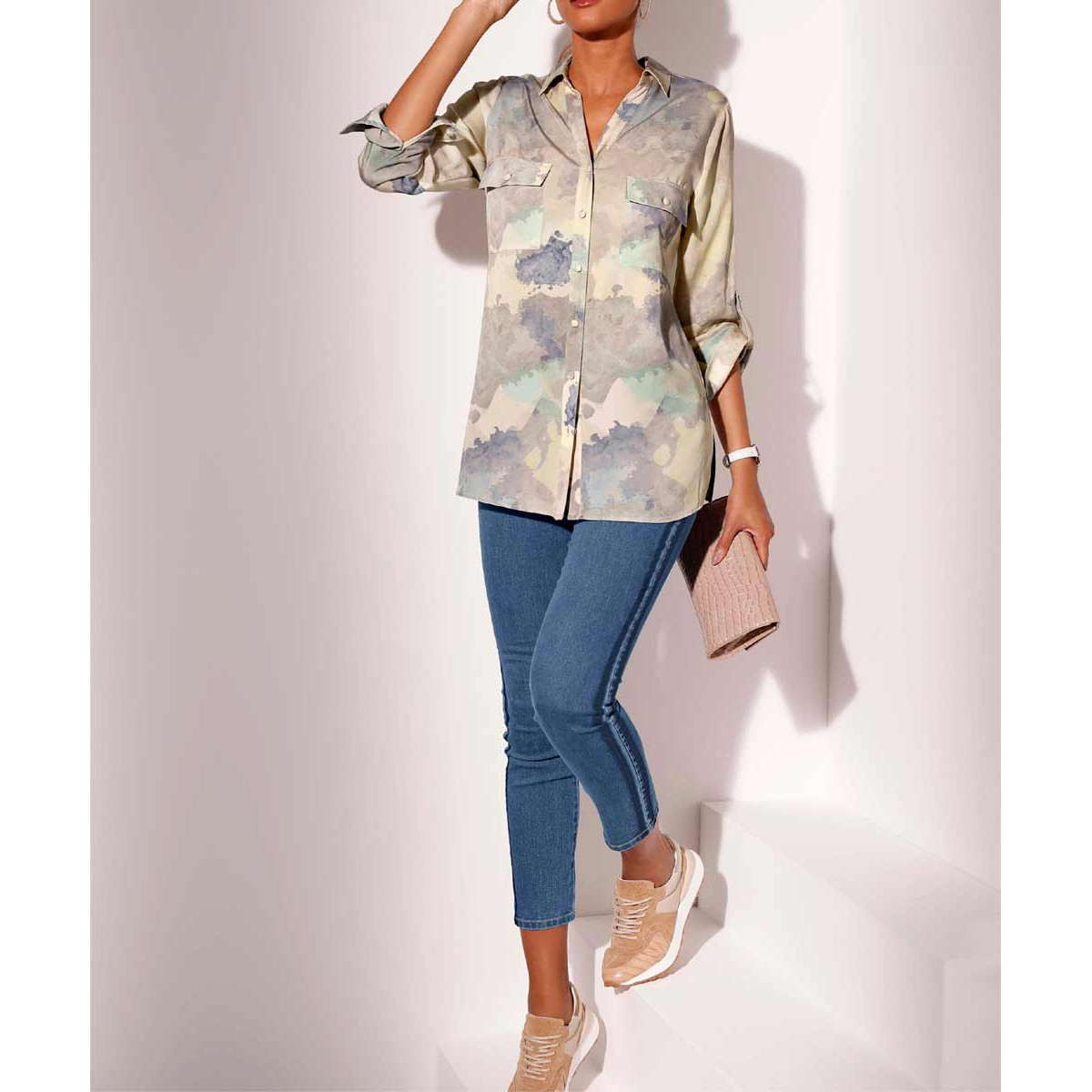 5-Pocket-Stretchjeans blue-stone-washed