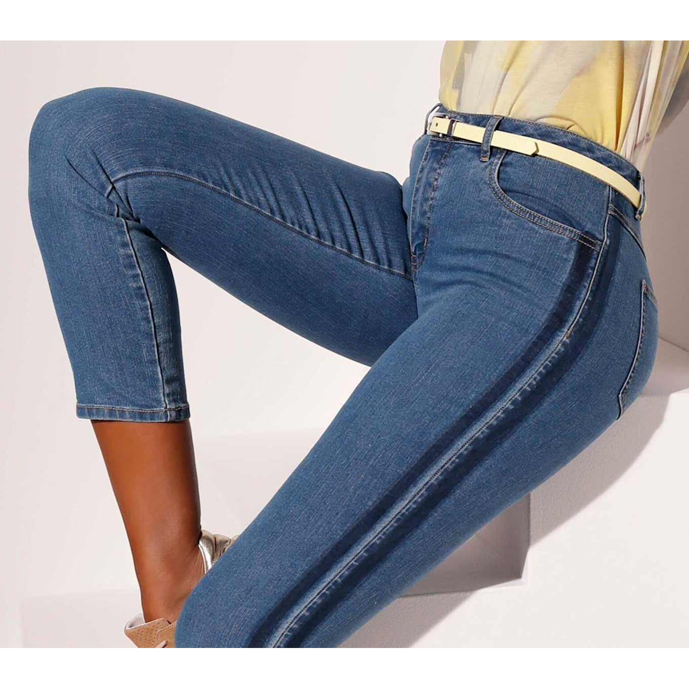 5-Pocket-Stretchjeans blue-stone-washed