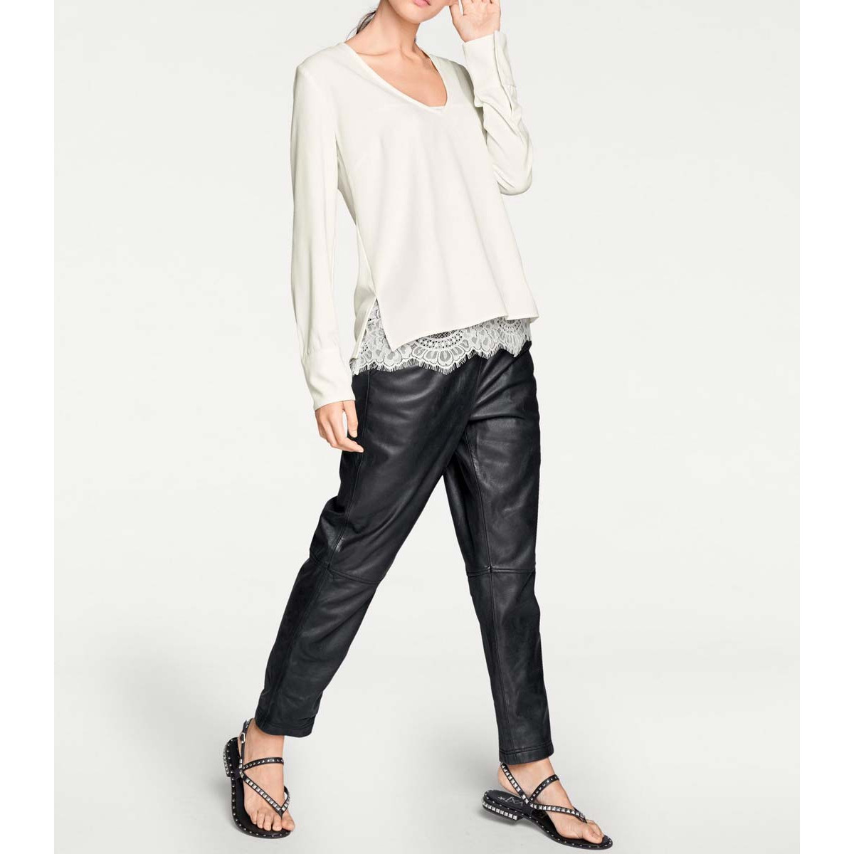 Designer-2-in-1-Bluse weiß