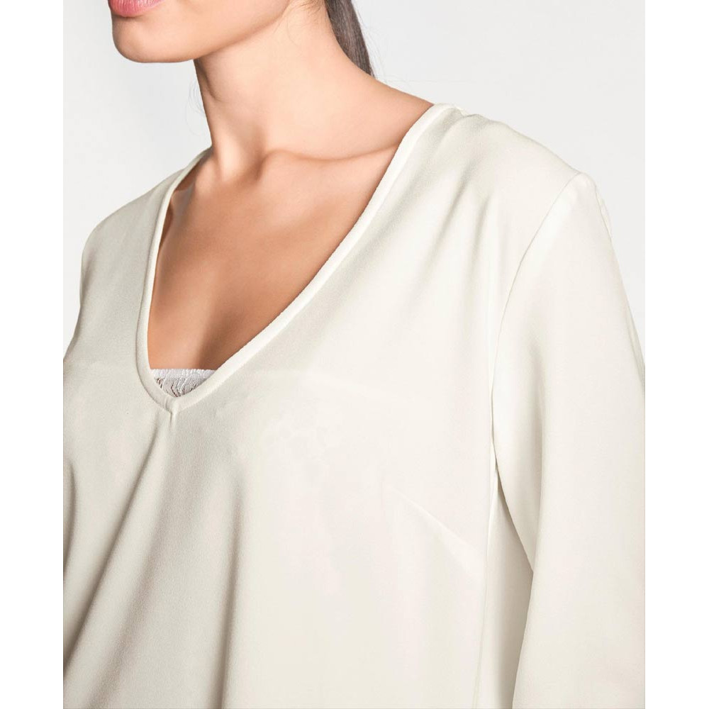 Designer-2-in-1-Bluse weiß
