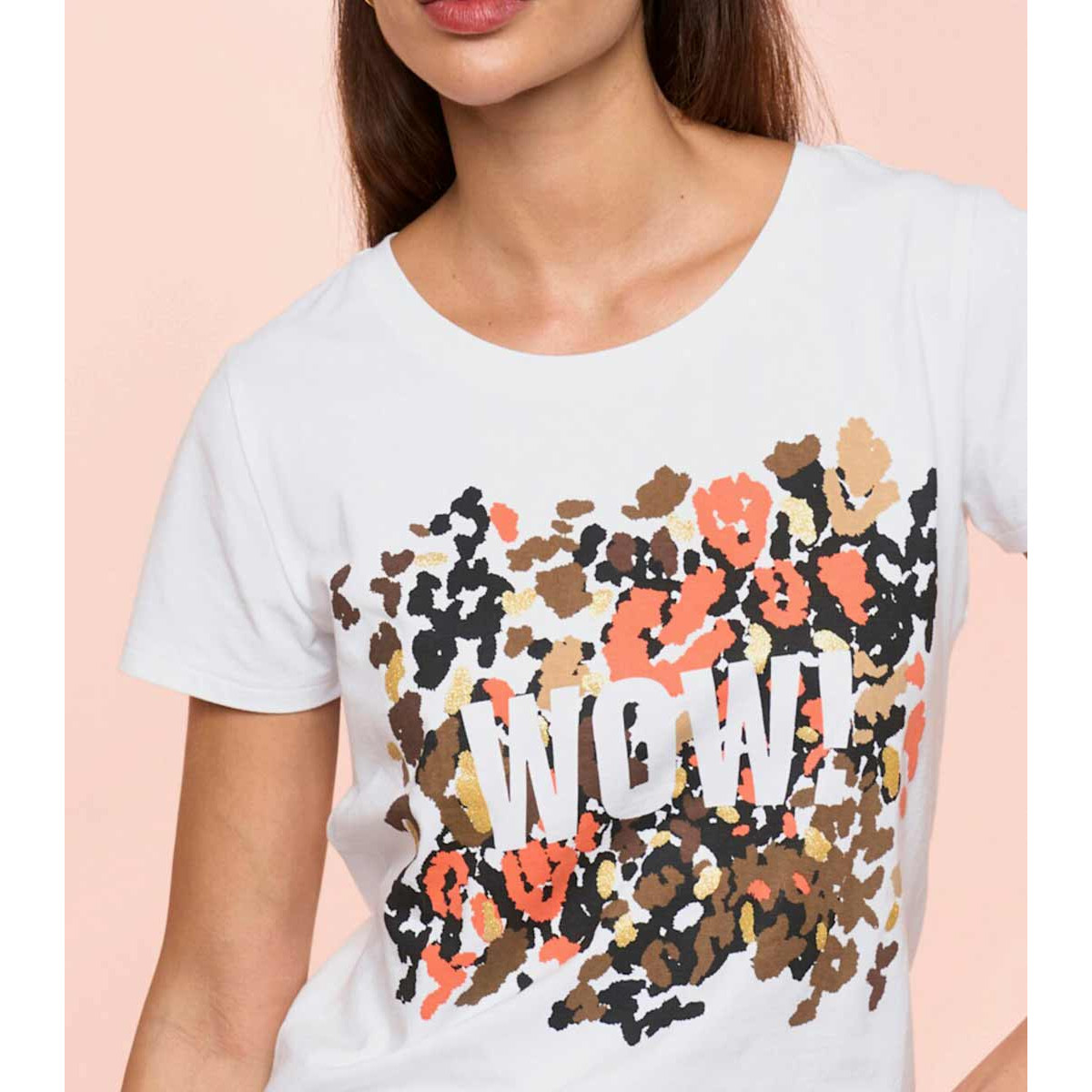 Designer-Shirt m. Druck-Bild ecru