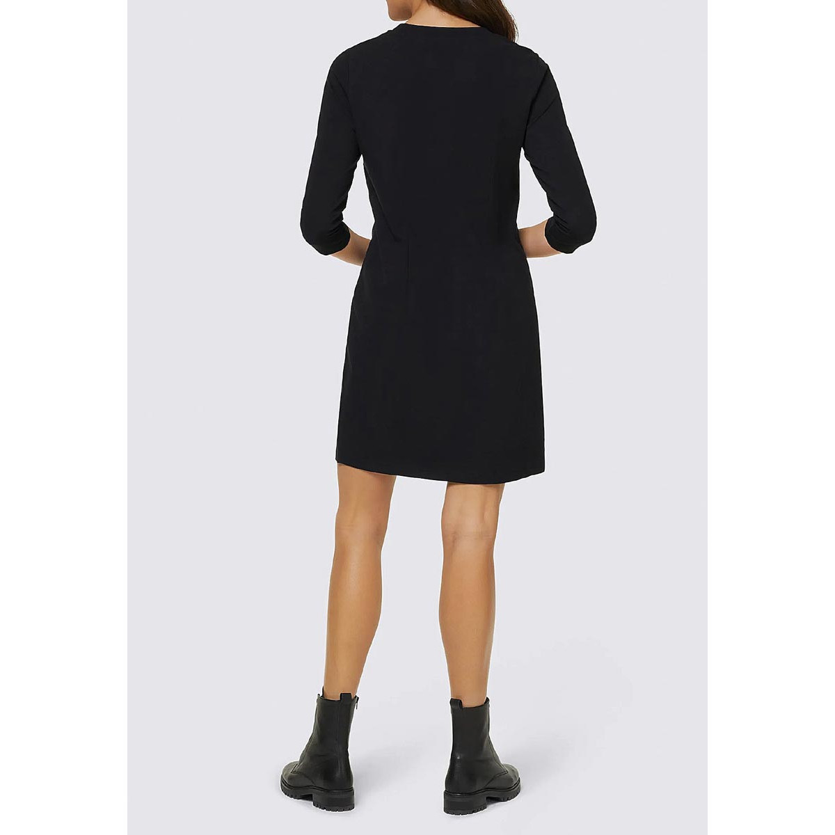 Jerseykleid m. Frontprint schwarz