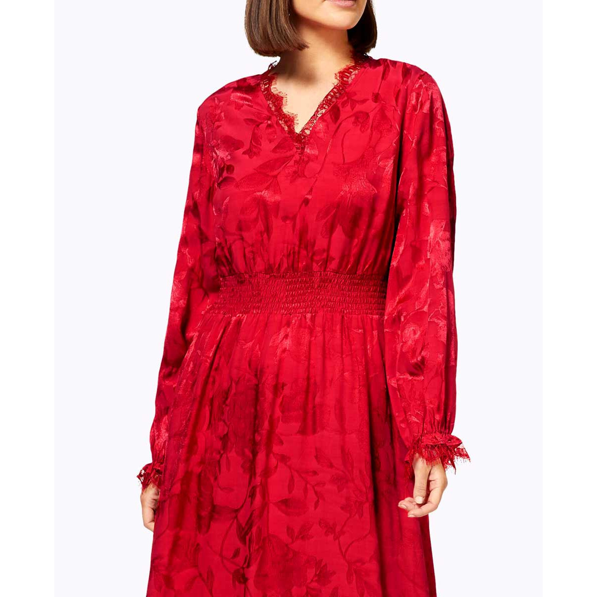 Jacquard-Kleid rot