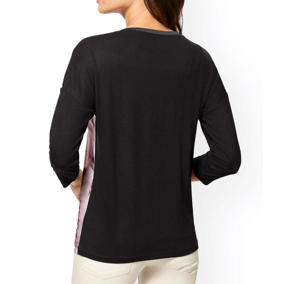 Druckshirt m. Nieten schwarz-mauve