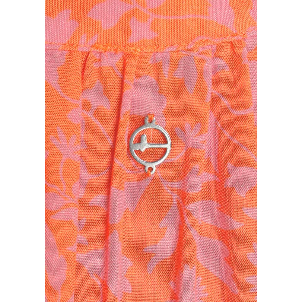 Marken-Blusen-Druckkleid orange-rosa