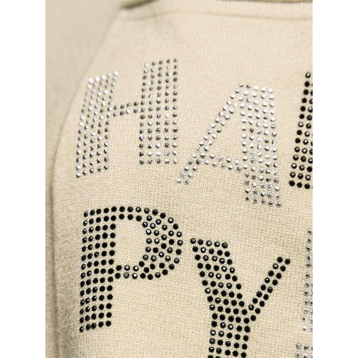 Designer-Pullover m. Glitzersteinchen sand