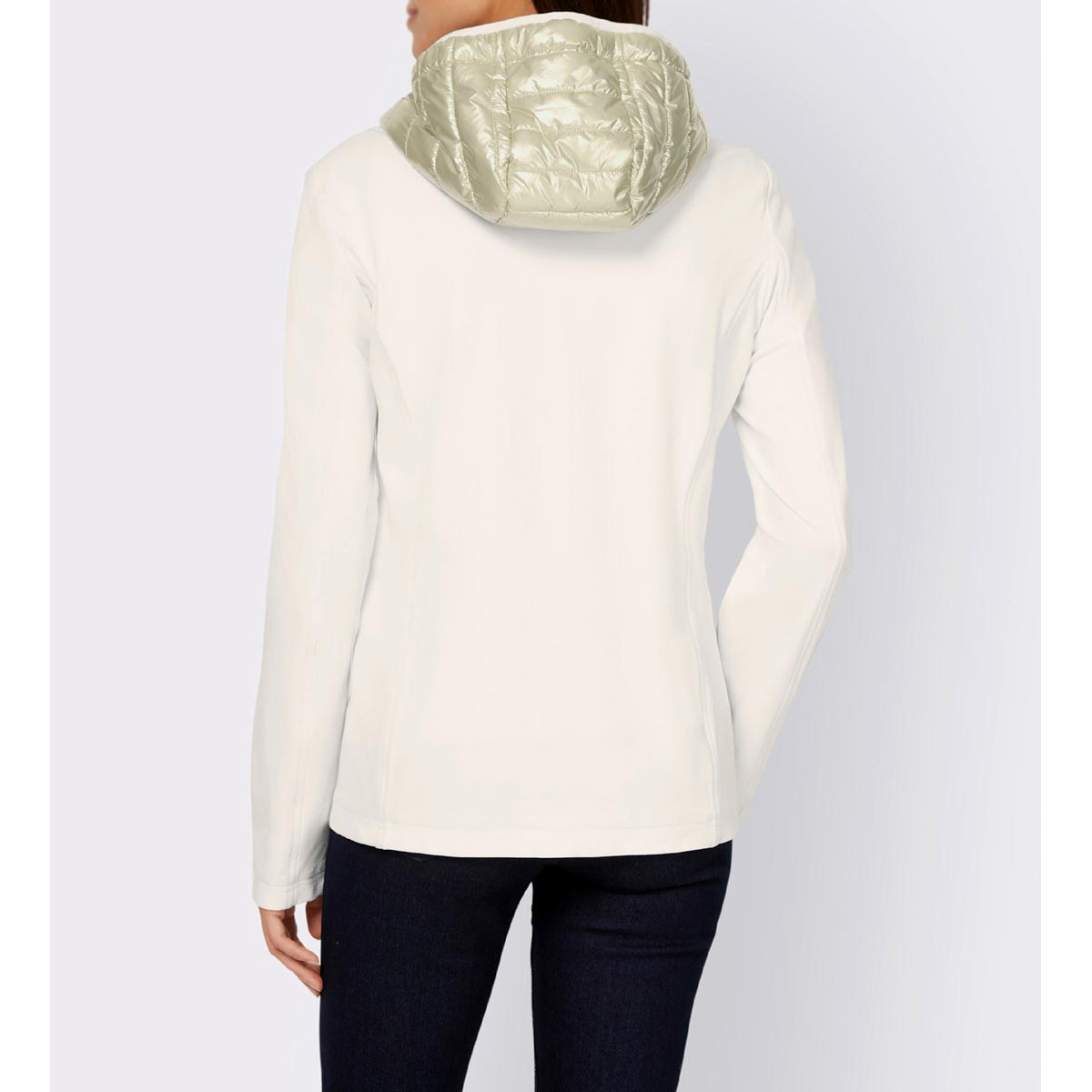 Designer-Stepp-Jersey-Jacke gold-ecru