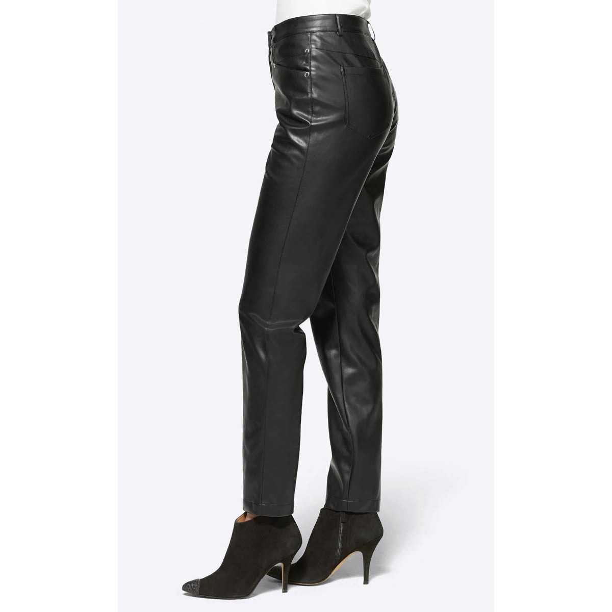 Lederimitathose schwarz