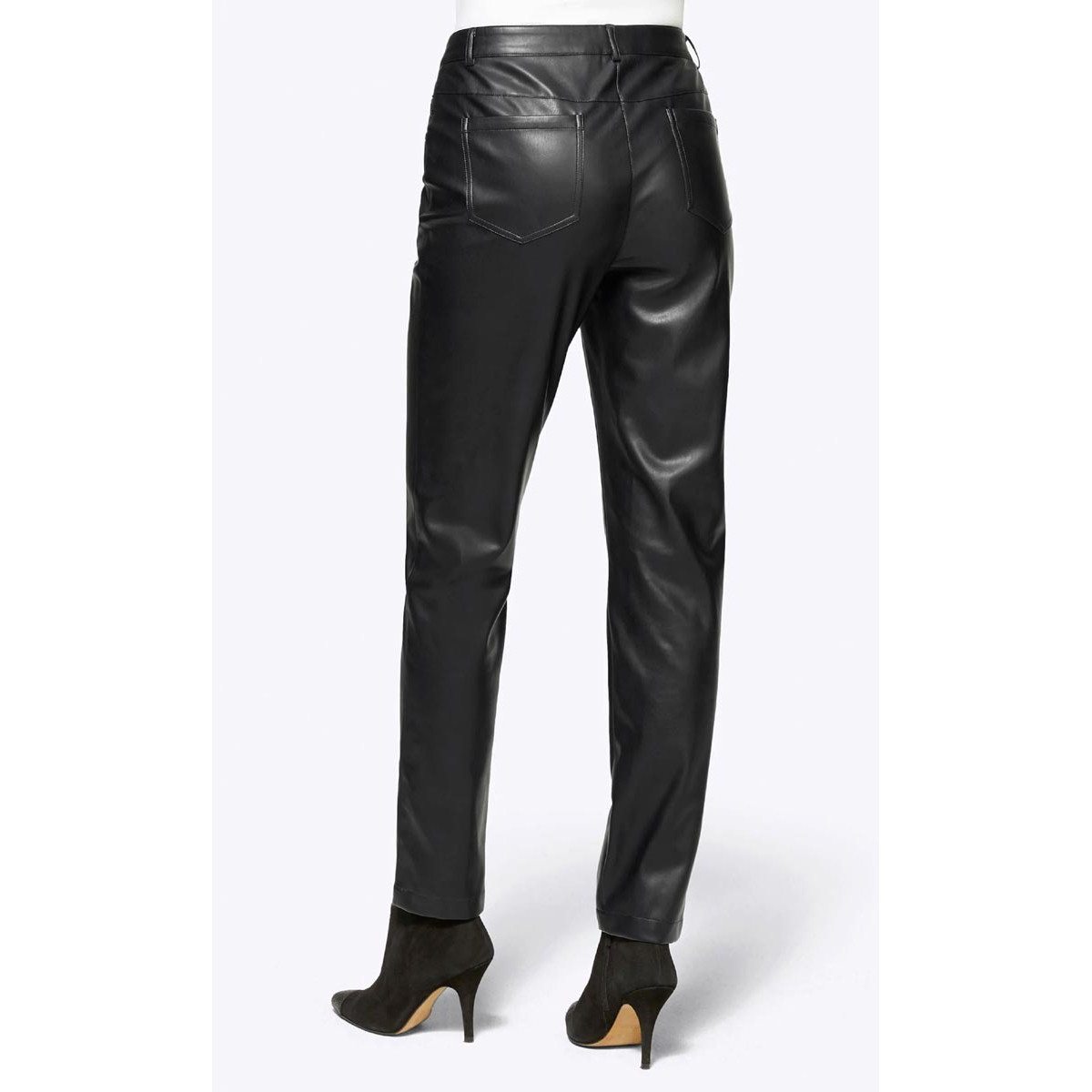 Lederimitathose schwarz