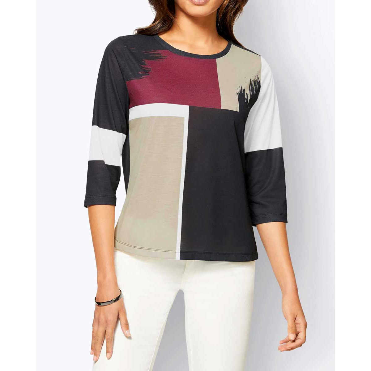 Druckshirt schwarz-bunt