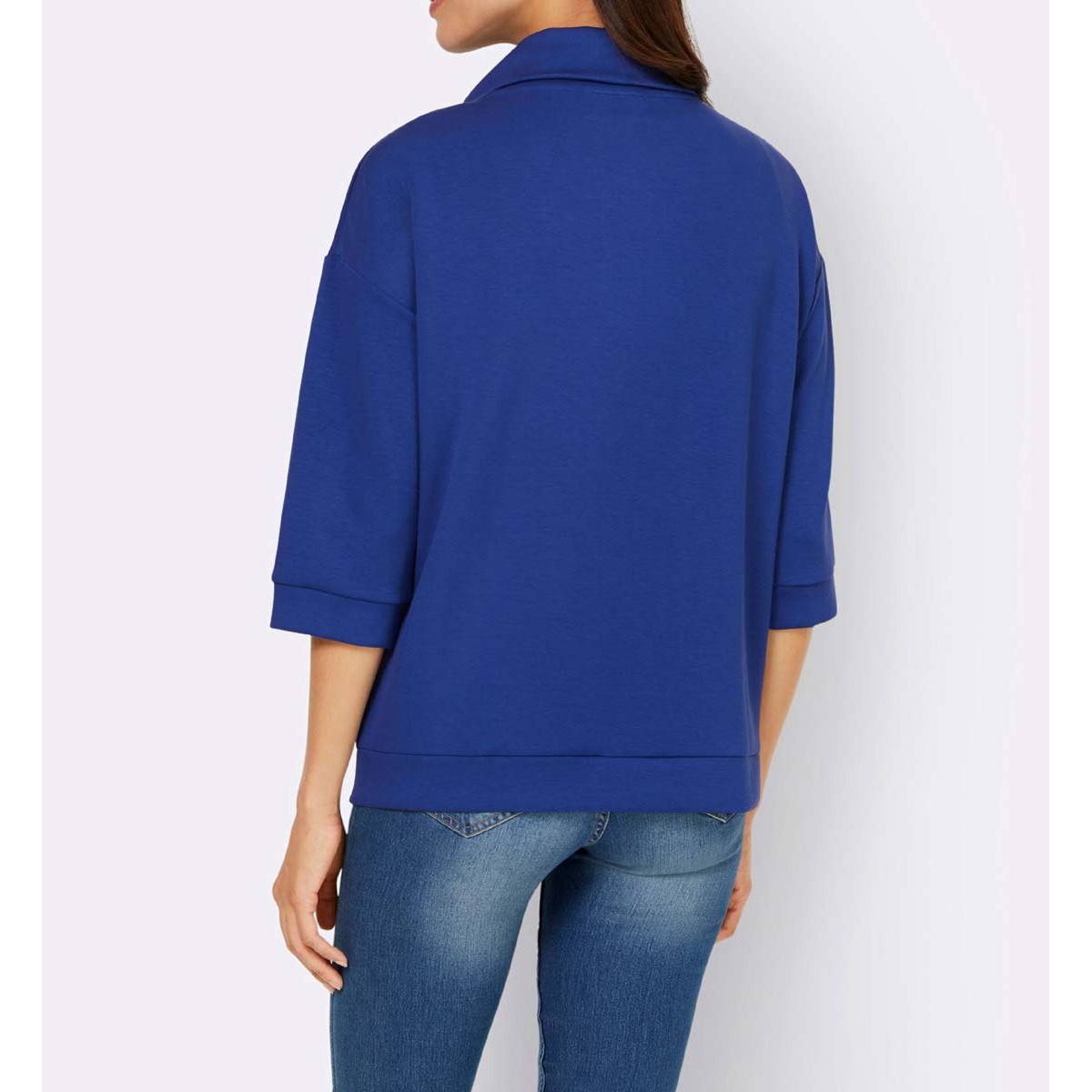 Designer-Shirtjacke m.Troyerkragen royalblau